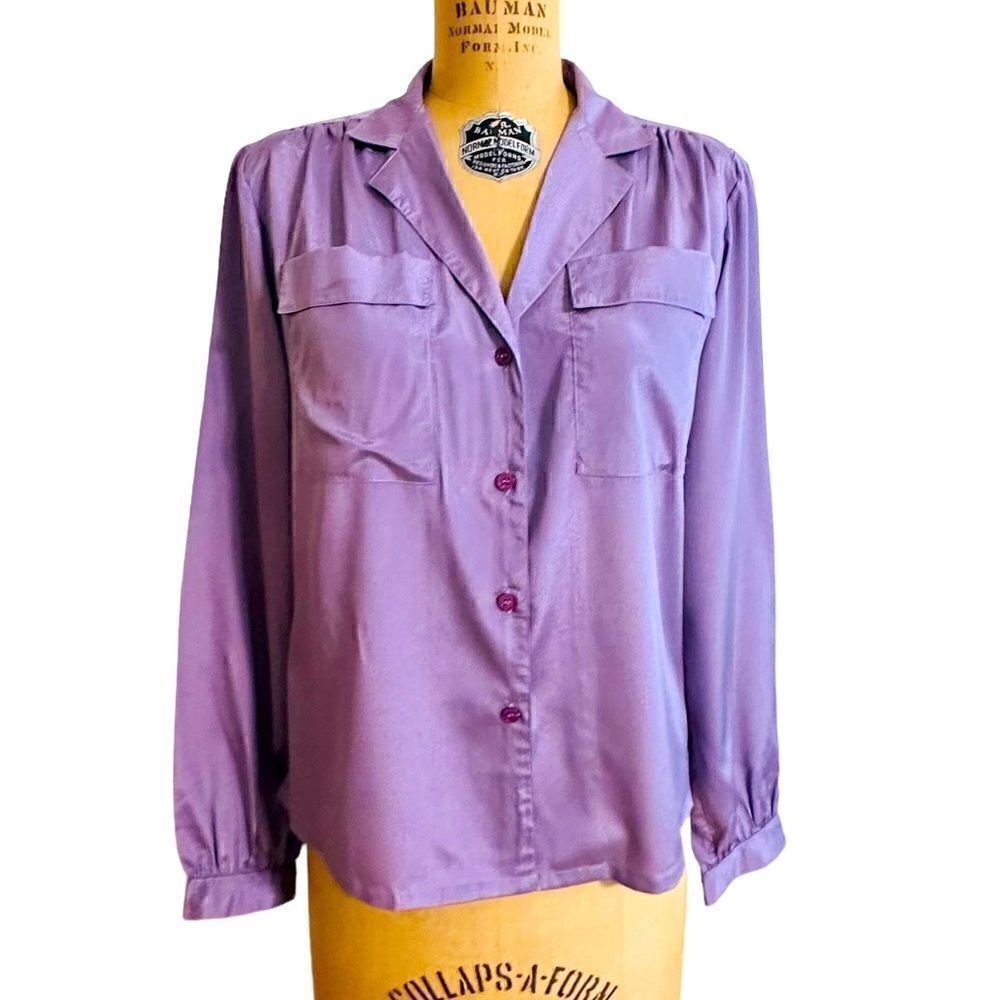 Vintage Light Purple Irka Silky Button down shirt